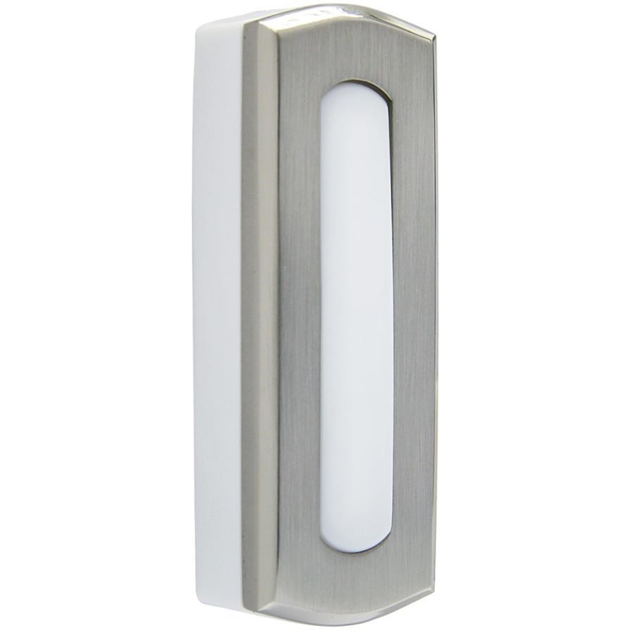 Bouton-poussoir sans fil fini nickel satiné de style colonial pour carillon de porte