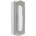 Bouton-poussoir sans fil fini nickel satiné de style colonial pour carillon de porte