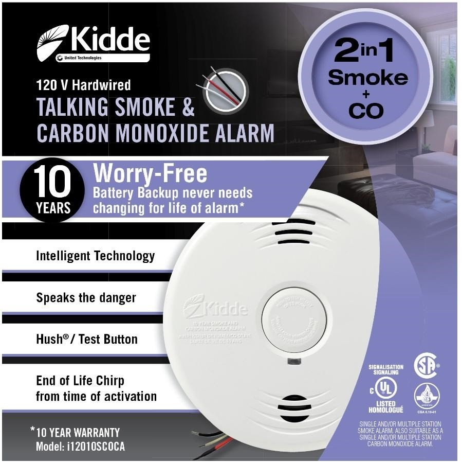 Détecteur de fumée et de monoxyde de carbone câblé sans souci