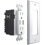 Prise de courant Decora inviolable intelligente de 15 A avec port USB double, blanc
