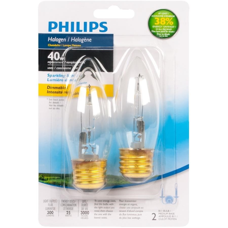 Paquet de 2 ampoules halogène B11 de 25 W à intensité variable et à