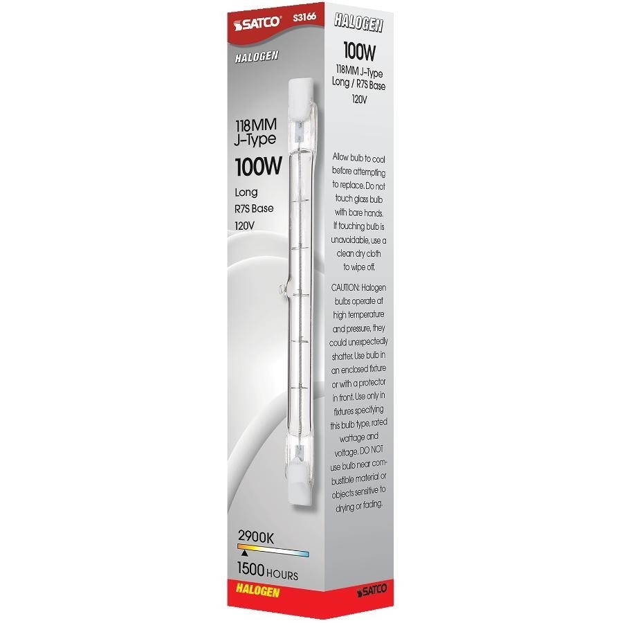 Ampoule halogène à gradateur à double extrémité de 100 W, à base T3 R7S