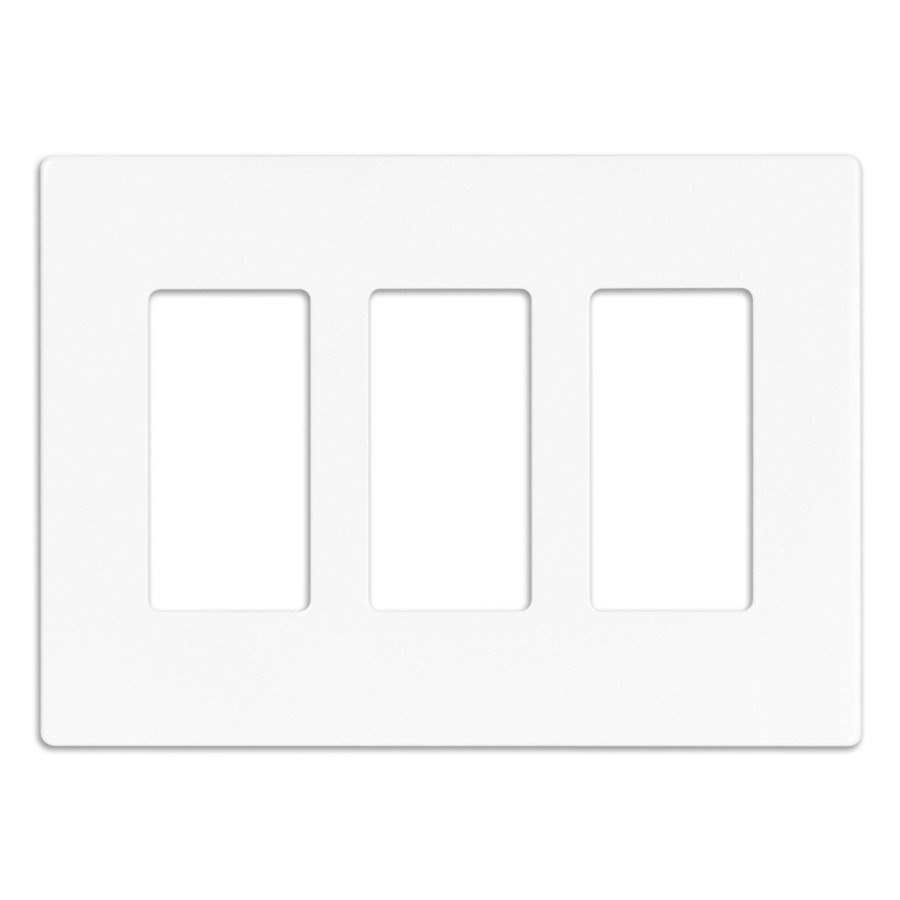 Plaque murale sans vis pour 3 dispositifs Decora, blanc