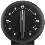 Minuterie mécanique de 60 minutes, à remontoir, noir