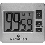 Minuterie numérique aimantée grandes dimensions de 100 minutes à pile en acier inoxydable