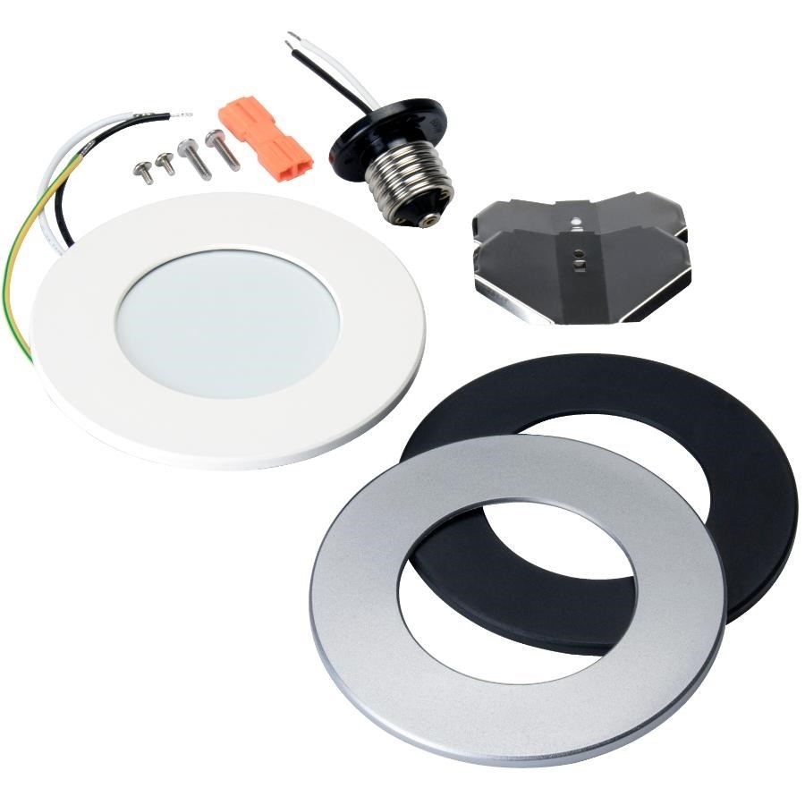 Luminaire encastré rond de 4 po à lumière DEL blanche à intensité variable pour boîte ou contenant de connexion