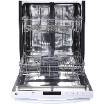 Lave-vaisselle encastrable avec console entièrement intégrée, 24 po, blanc