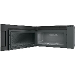 Four à micro-ondes de 1050 watts et de 2,1 pieds cubes avec hotte intégrée, acier inoxydable noir