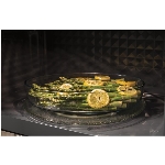 Four à micro-ondes de 1050 watts et de 2,1 pieds cubes avec hotte intégrée, acier inoxydable noir