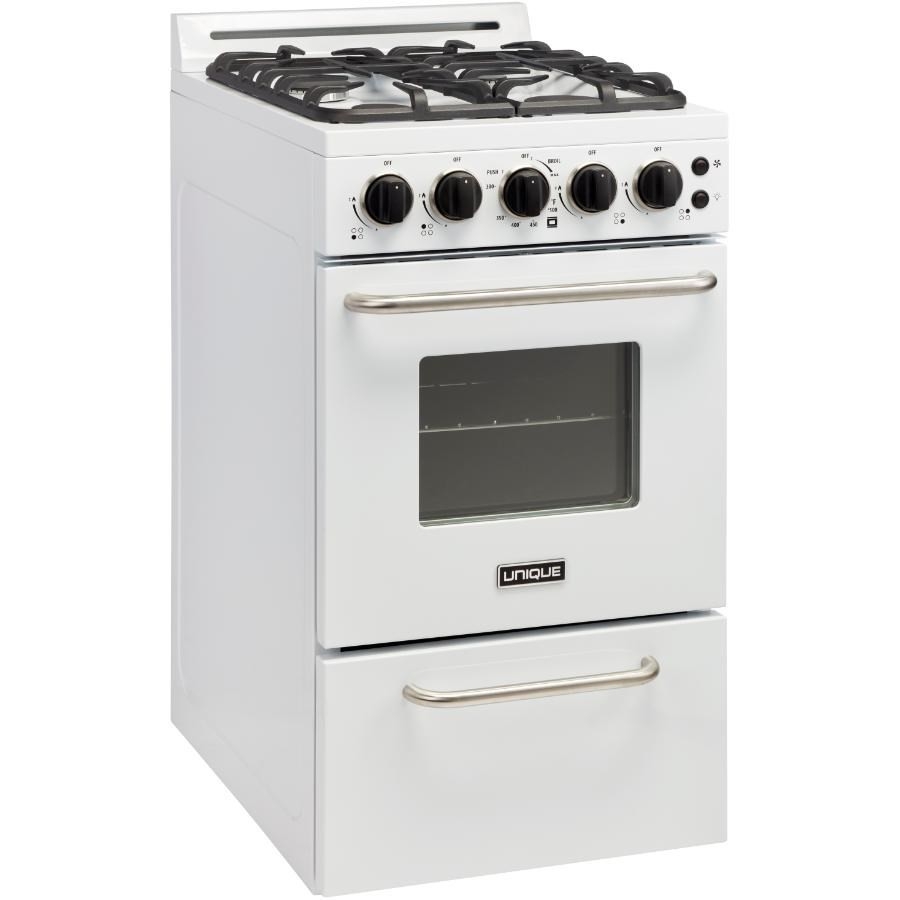 Cuisinière à gaz Classic Plus blanche avec four à convection de 20 po