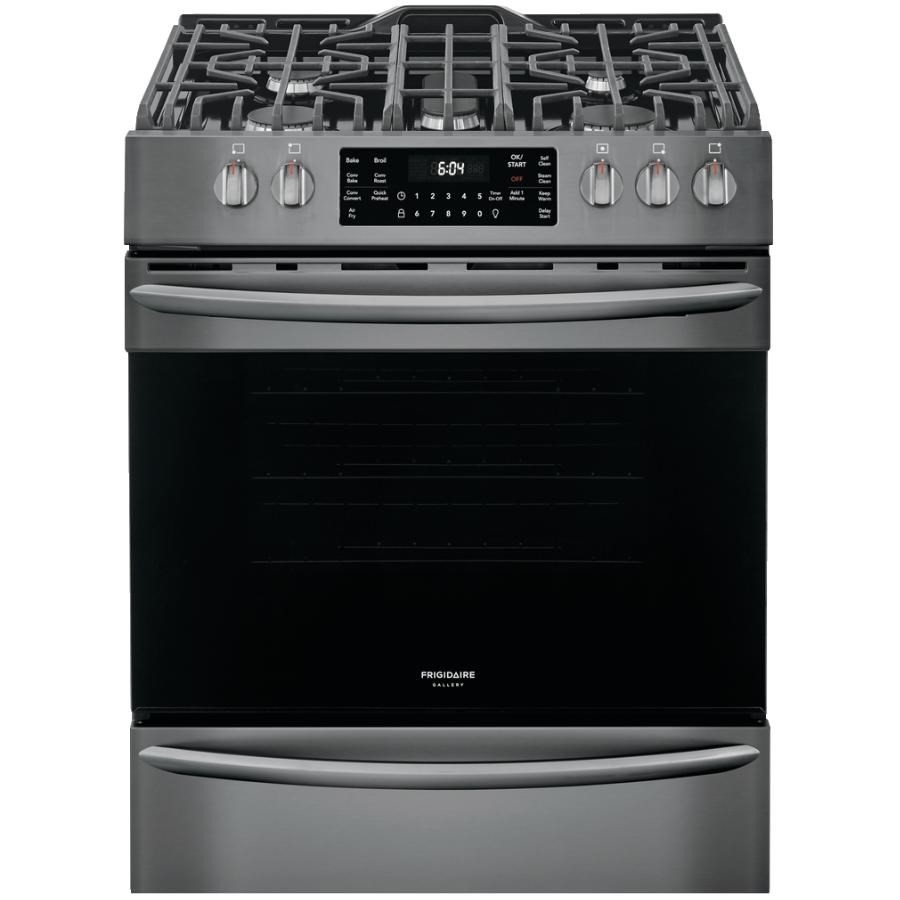 Cuisinière au gaz naturel de 30 po avec four à convection, acier inoxydable noir