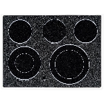 Cuisinière électrique à convection blanche à surface en vitrocéramique et 5 brûleurs, 30 po