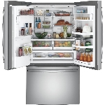 Réfrigérateur à 2 portes latérales de 27,7 pieds cubes avec congélateur au bas et distributeur Keurig, acier inoxydable