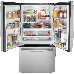 Réfrigérateur à 2 portes de 26,7 pieds cubes avec congélateur au bas, acier inoxydable