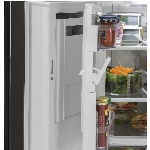 Réfrigérateur à 2 portes de 25,6 pieds cubes avec congélateur au bas, acier inoxydable noir