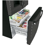 Réfrigérateur à 2 portes de 25,6 pieds cubes avec congélateur au bas, acier inoxydable noir