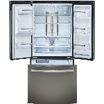 Réfrigérateur à 2 portes de 18 pieds cubes avec congélateur au bas, ardoise