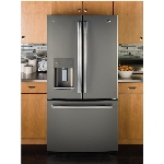 Réfrigérateur à 2 portes de 18 pieds cubes avec congélateur au bas, ardoise