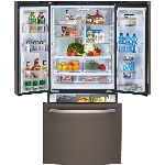 Réfrigérateur à 2 portes de 24,8 pieds cubes avec congélateur au bas, ardoise (PNE25NMLKES)