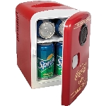 Mini-réfrigérateur refroidissant et chauffant Coca-Cola pour 6 cannettes, avec haut-parleur Bluetooth intégré