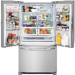 Réfrigérateur à 2 portes de 22,4 pieds cubes avec congélateur au bas, acier inoxydable