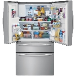 Réfrigérateur à 2 portes de 22 pieds cubes avec congélateur au bas, acier inoxydable