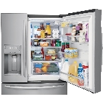 Réfrigérateur à 2 portes de 22 pieds cubes avec congélateur au bas, acier inoxydable