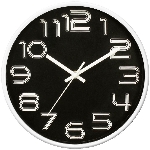 Horloge murale de 10 po aux chiffres surélevés, couleurs variées