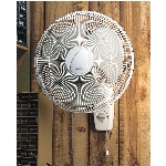 Ventilateur mural oscillant de 16 po à 3 vitesses et 3 pales, blanc