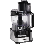 Robot culinaire de 450 watts de 12 tasses, noir et acier inoxydable