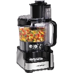 Robot culinaire de 450 watts de 12 tasses, noir et acier inoxydable