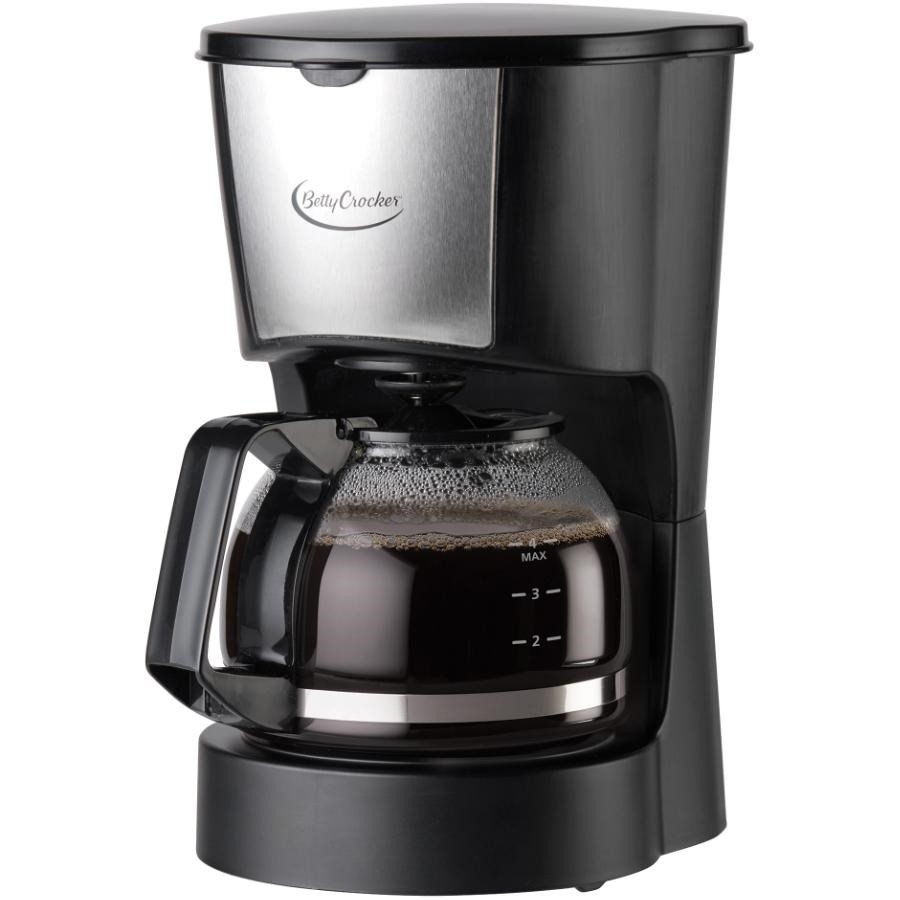 Cafetière de 4 tasses à filtre panier permanent, noir