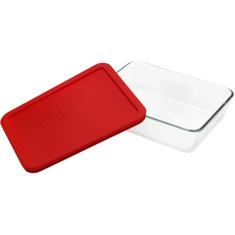 Plat de rangement rectangulaire de 6 tasses en verre, avec couvercle