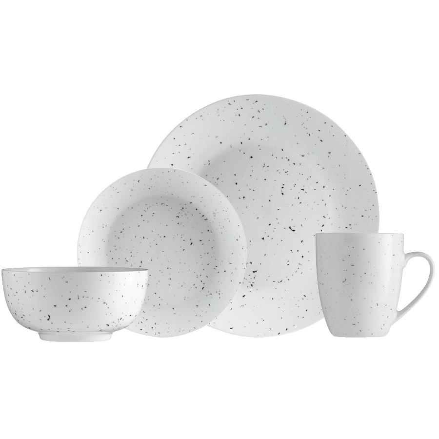 Service de vaisselle rond de 16 pièces Speckle en porcelaine