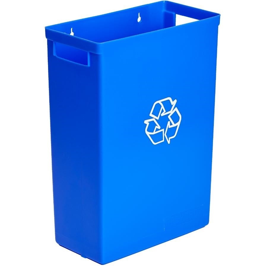 Bac de recyclage suspendu de couleur bleu, 12 po x 6 po x 16 po