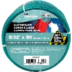 Corde à linge verte recouverte de PVC de 5/32 po x 50 pi