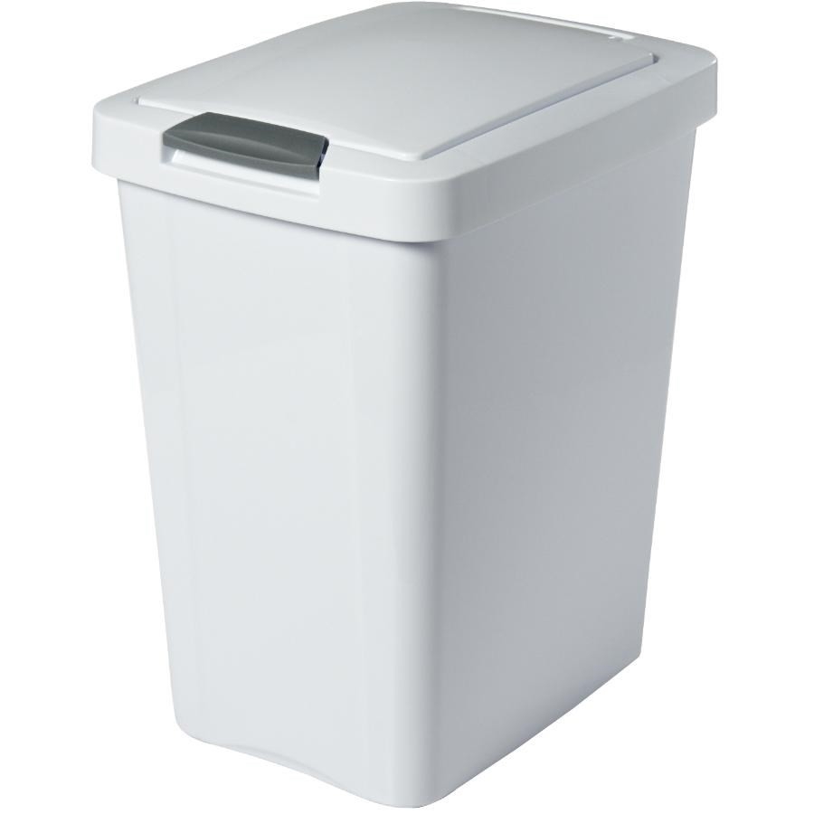 Poubelle avec couvercle tactile de 28 litres, blanc