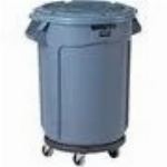 Poubelle Brute grise de 32 gallons, avec couvercle