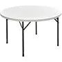 Table pliante blanche ronde en plastique, 48 po