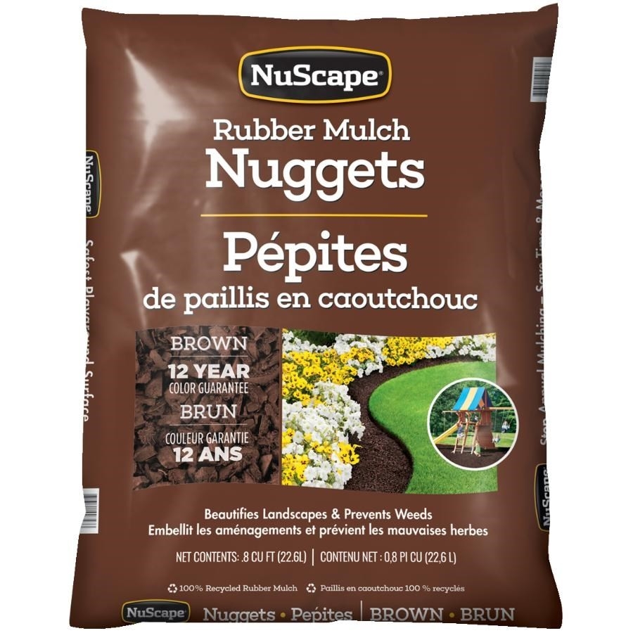 Paillis de caoutchouc brun pour jardin, 20lb