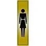 Affiche autocollante métallique de 2 po x 8 po, symbole des toilettes pour femmes