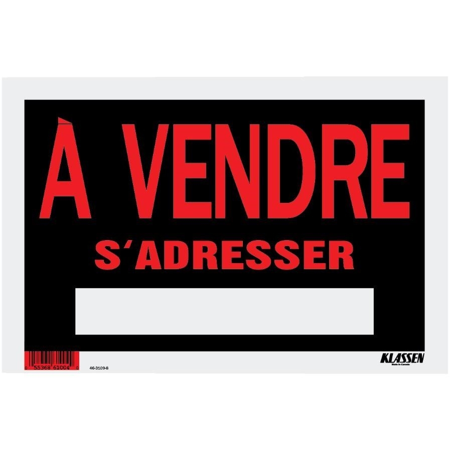 Affiche de 8 po x 12 po, À Vendre S'adresser