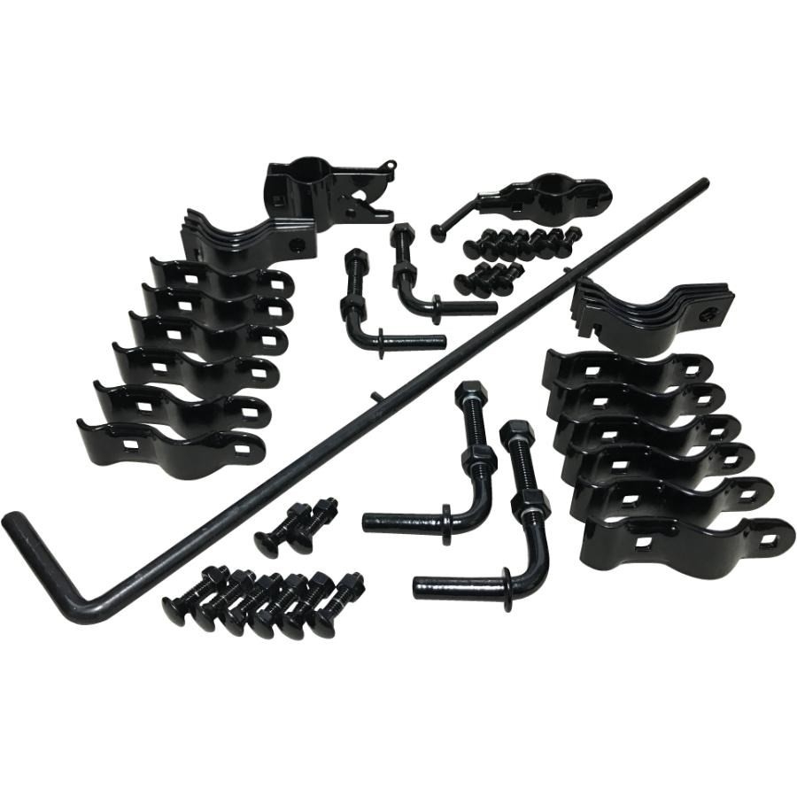 Nécessaire de quincaillerie noir pour barrière double