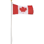 Mât de drapeau de 18 pi en acier, avec drapeau du Canada