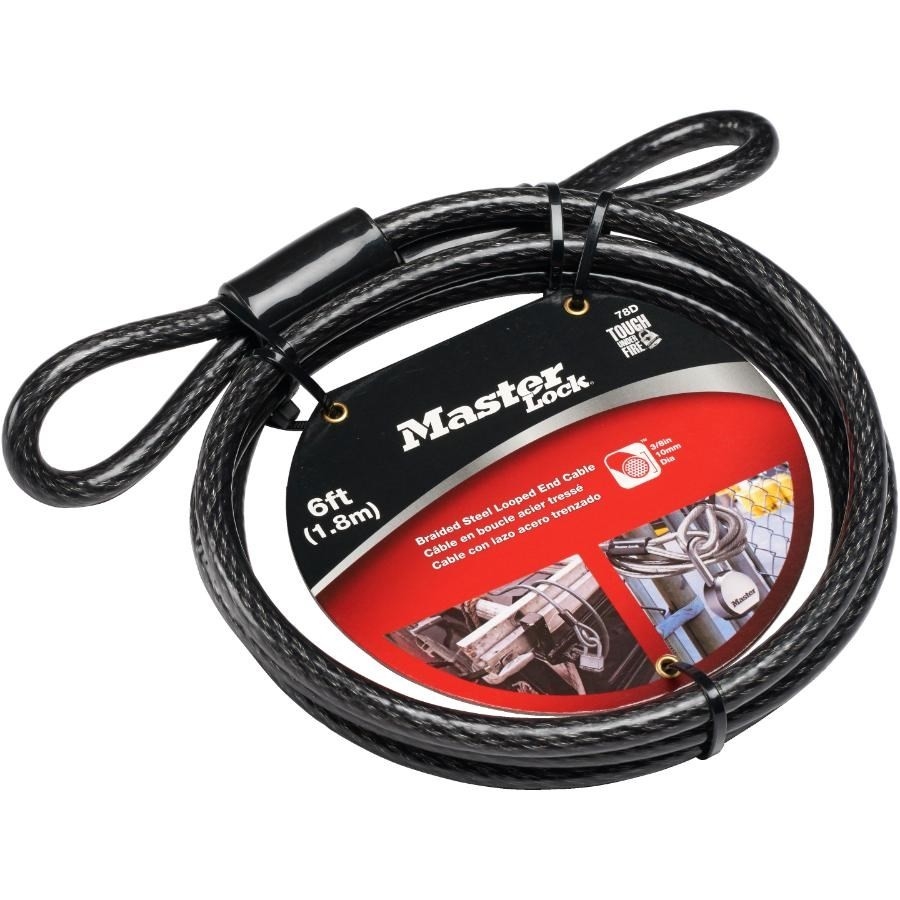 Câble En Acier Gainé Vinyle - 5 Pieds Avec Boucles - Pour Sécuriser Vélos, Bagages, Décorations