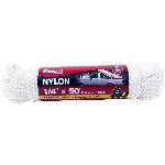 Corde en nylon torsadé de 1/4 po x 50 pi, blanc