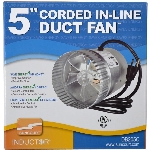 Ventilateur auxiliaire pour conduit de ventilation de 5 po de diamètre, avec cordon