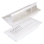 Grille escamotable blanche en poly, 4 x 10 po
