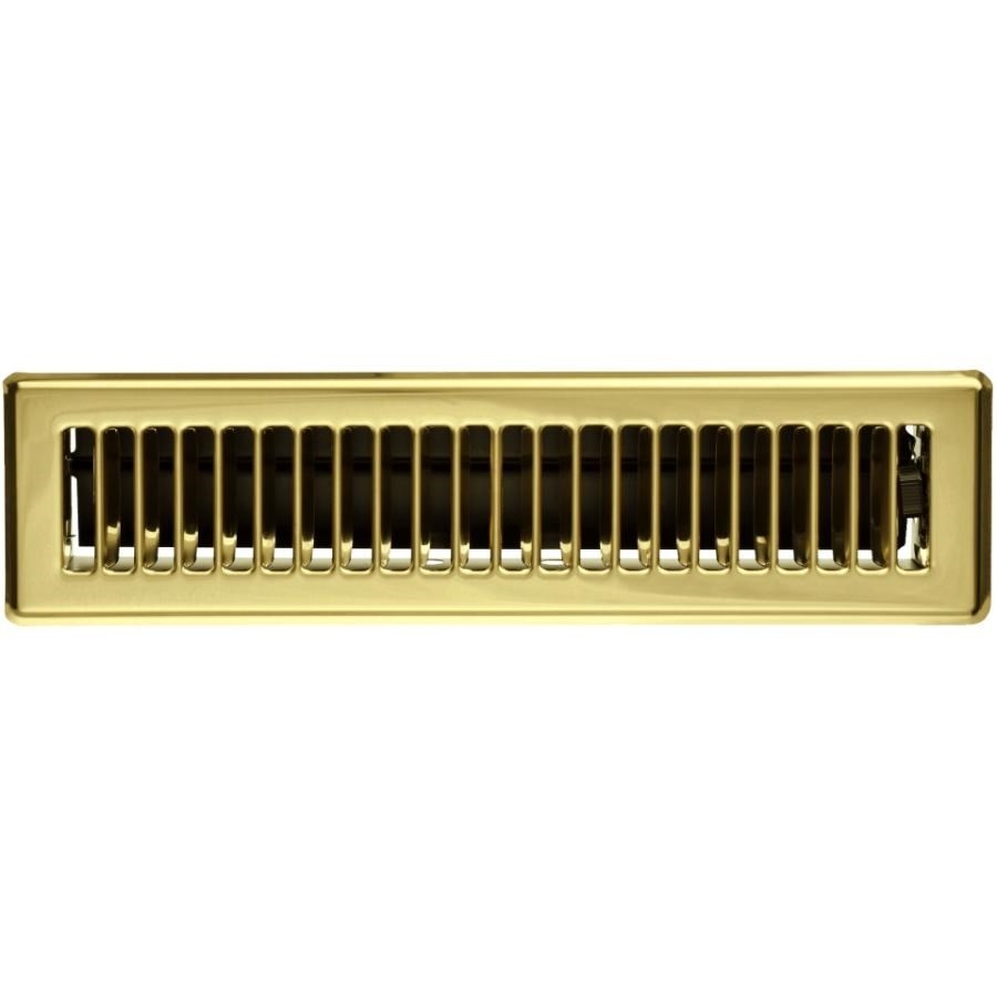 Grille de plancher en laiton poli, 2-1/4 x 12 po