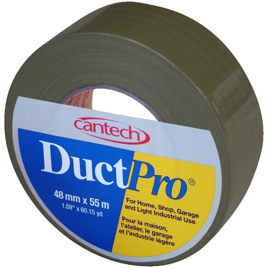 Ruban robuste en tissu gris olive pour conduit, 48 mm x 55 m